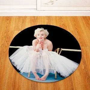 Коврик напольный круглый. Мерилин Монро. Полиэстер. Размер 80х80 см.