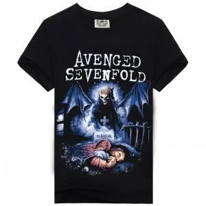 Футболка с принтом Avenged Sevenfold. Полиэстер. Размер XL.