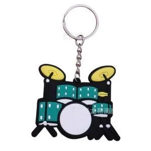 Брелок резиновый Ударная установка. Цвет зеленый.