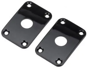 Musiclily MX1587BK-2 Накладка выходного разъема гитары, черная, в комплекте 2 шт.