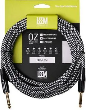 Leem FRS-3(WH/BK) Кабель инструментальный, белый/черный.