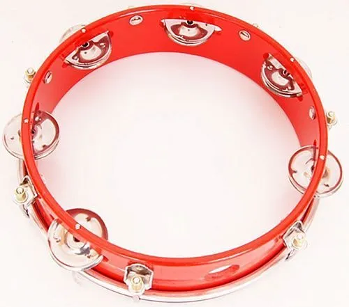 Dadi MT6-081A Тамбурин с пластиком круглый 8" настраиваемый с 1 рядом бубенцов.