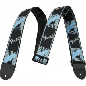 Fender 2` Monogrammed Strap Black/Light Grey/Blue Strap Ремень для гитары.
