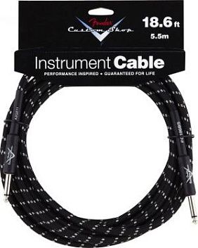 Fender Custom Shop 18.6' Instrument Cable Black Tweed Кабель инструментальный.